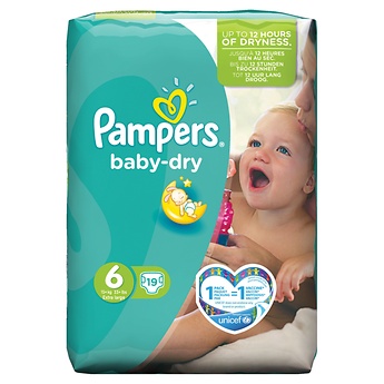 Pampers Baby Dry Extra Large Size 6s | British Chemist