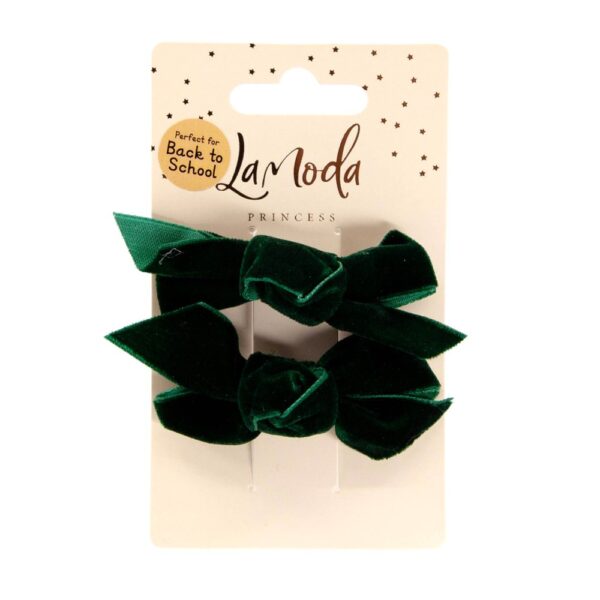 VELVET BOW SET - GREEN