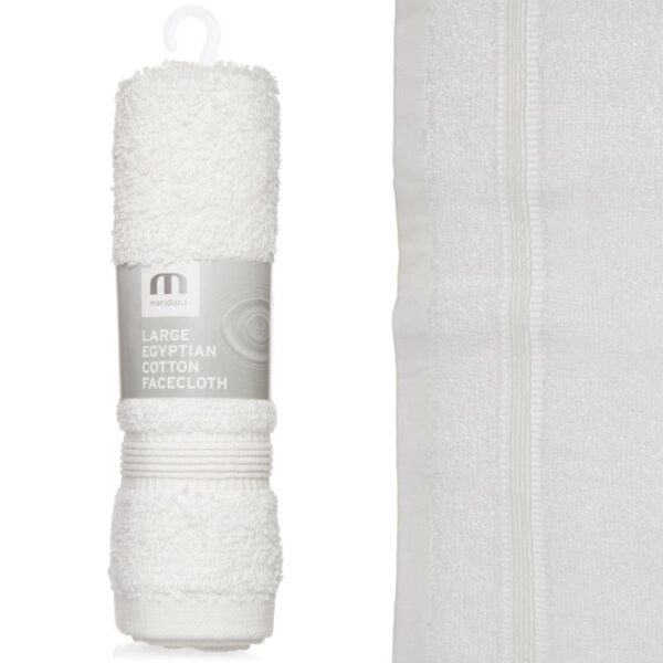 LUXURY COMBED COTTON FACECLOTH - WHITE