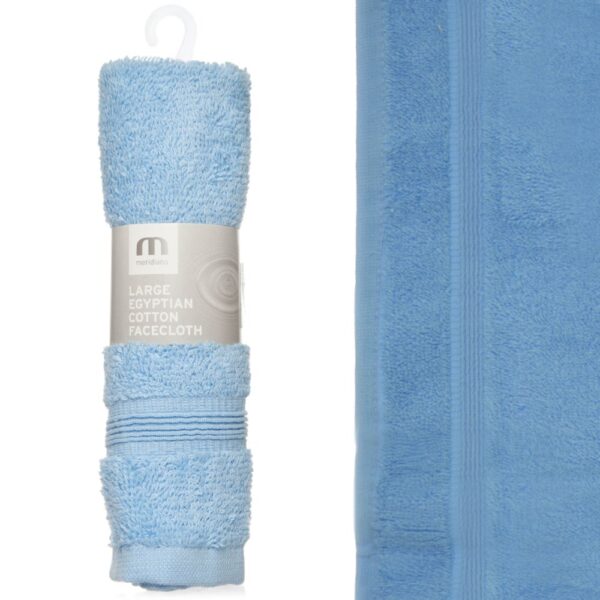 LUXURY COMBED COTTON FACECLOTH - BABY BLUE