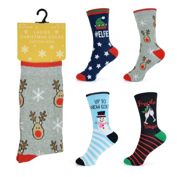 LADIES NOVELTY CHRISTMAS SOCKS