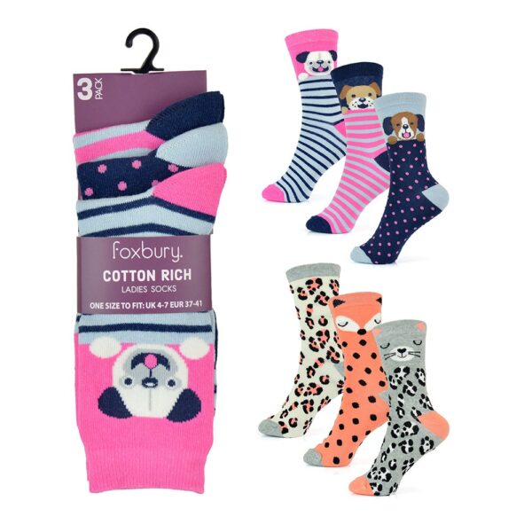 LADIES 3 PACK FASHION SOCKS