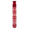 LONG HOT WATER BOTTLE RED KNITTED NORDIC