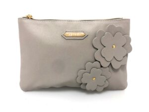 FLOWER EMB CLUTCH GREY