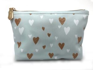 HEART PRINT LARGE BAG BLUE