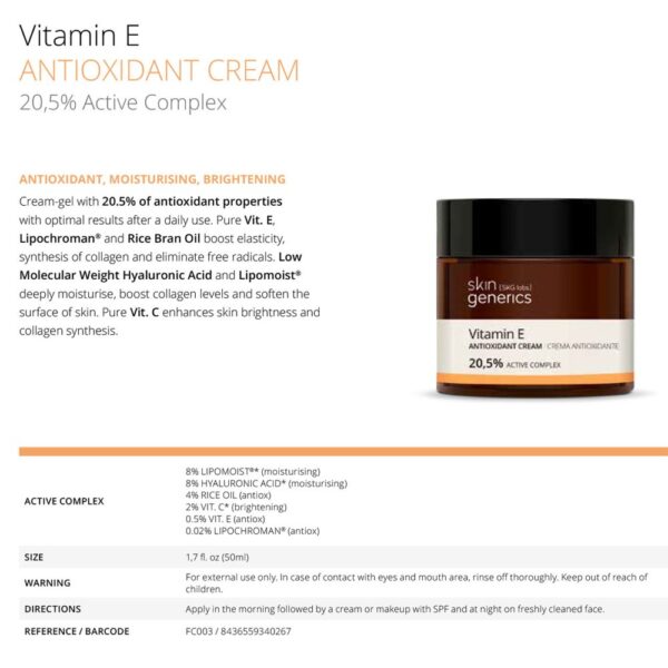 ANTIOXIDENT CREAM VITAMIN E