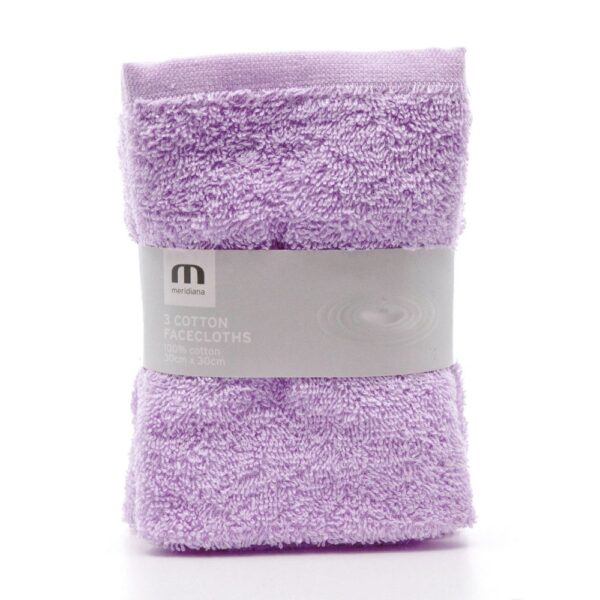 3 PACK FACECLOTHS LAVENDER