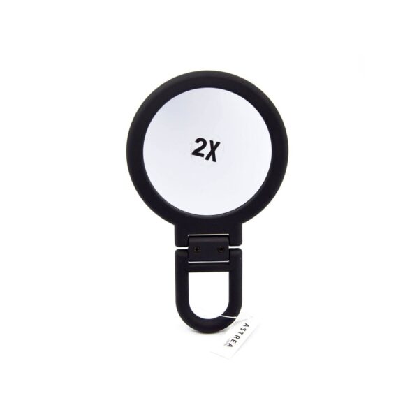 MINI TRAVEL MIRROR 9CM BLK