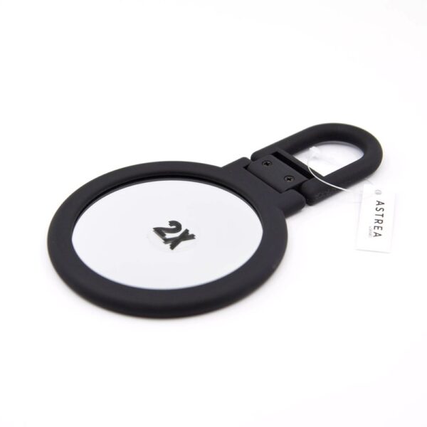 MINI TRAVEL MIRROR 9CM BLK