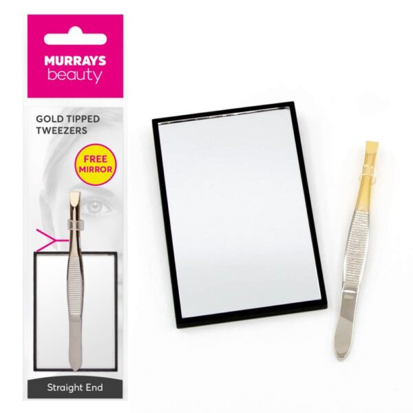 GOLD TIPPED TWEEZERS WITH FREE MIRROR