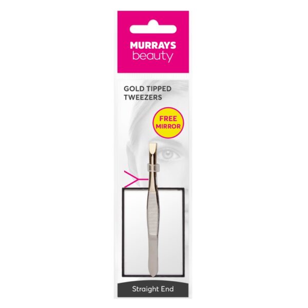 GOLD TIPPED TWEEZERS WITH FREE MIRROR