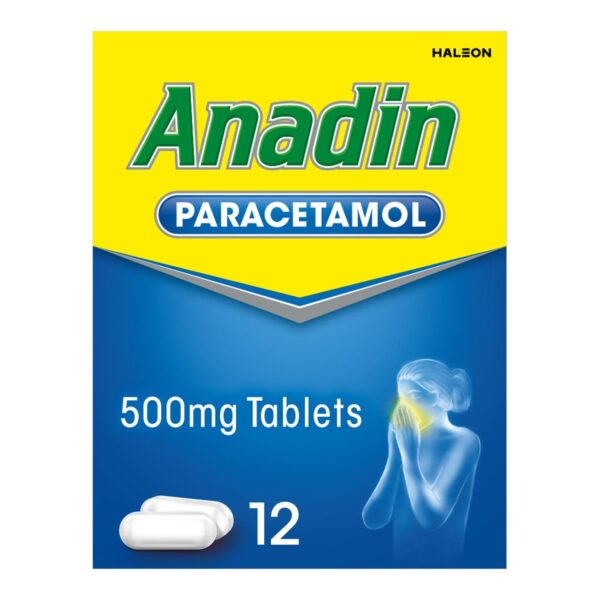 Anadin Paracetamol Pain Killer Aches Fever & Flu Tablets 16 per pack