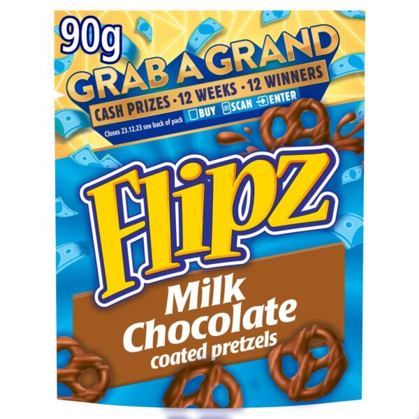 Flipz Milk Chocolate Covered Pretzels 90g