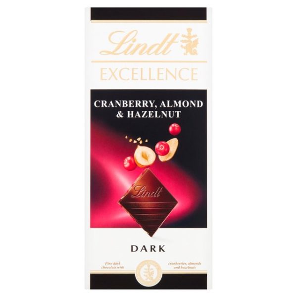 Lindt Excellence Dark Cranberry, Almond, Hazelnut 100g