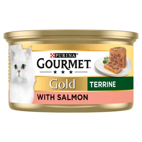 Gourmet Gold Tinned Cat Food Terrine With Salmon 85g