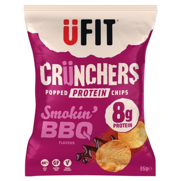 Ufit Crunchers Popped Protein Chips Smokehouse BBQ 35g