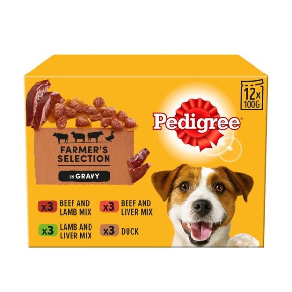 Pedigree Wet Dog Food Pouches with Beef, Liver and Vegetables in Gravy 12 x 100g