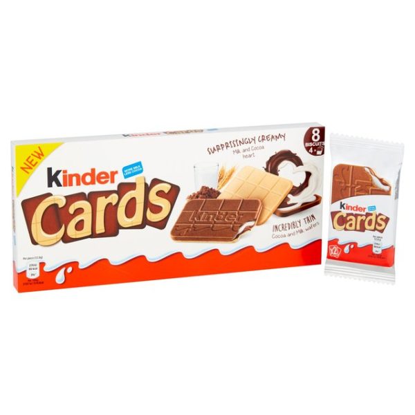 Kinder Cards Chocolate and Milk Wafer Biscuit Multipack 102.4g