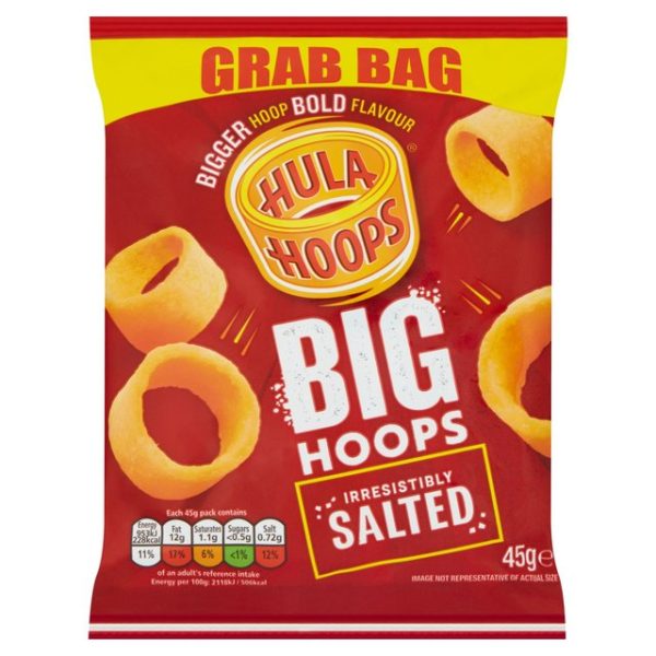 Hula Hoops Big Hoops Salted Grab Bag Crisps 45g