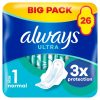 Always Ultra Normal (Size 1) Sanitary Towels Wings 26 pads
