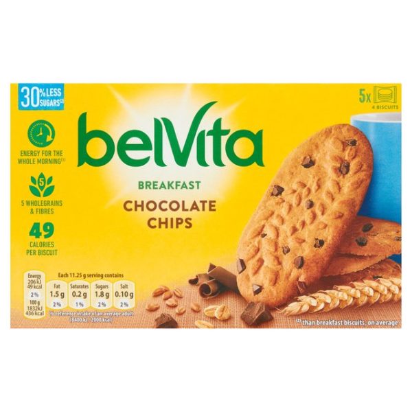 Belvita Breakfast Choc Chips Soft Bakes 5pk 250g