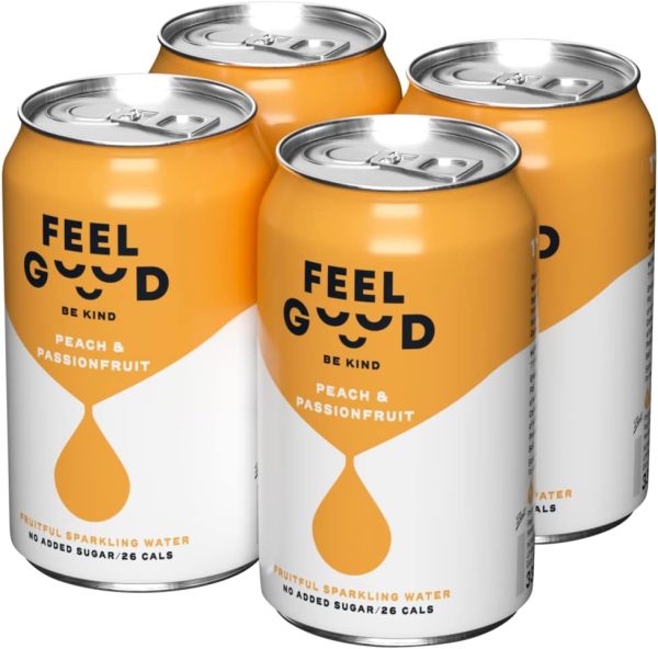 Feel Good Peach and Passionfruit Sparkling Fruitful Water 4 x 330ml