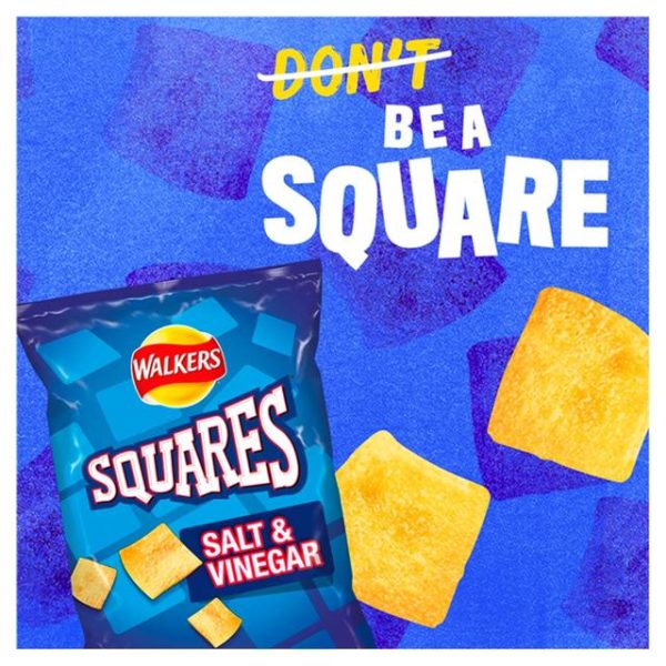 Walkers Squares Salt & Vinegar Multipack Snacks Crisps 6 x 22g