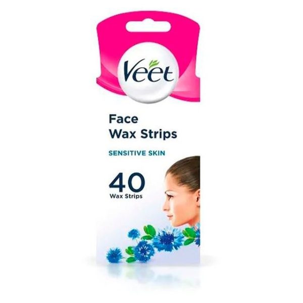 Veet Wax Strips Face for Sensitive Skin, Wax Strips 40 per pack