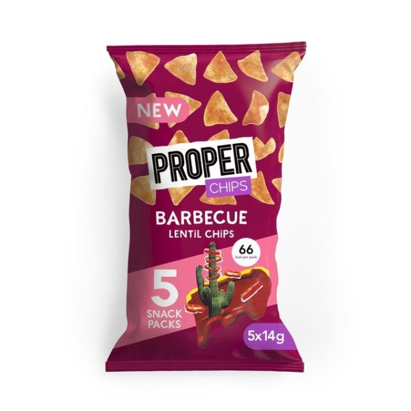 Properchips Bbq Lentil Chips 5 X 14g