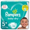 Pampers Baby-Dry Size 5+, 35 Nappies, 12kg-17kg, Essential Pack 35 per pack
