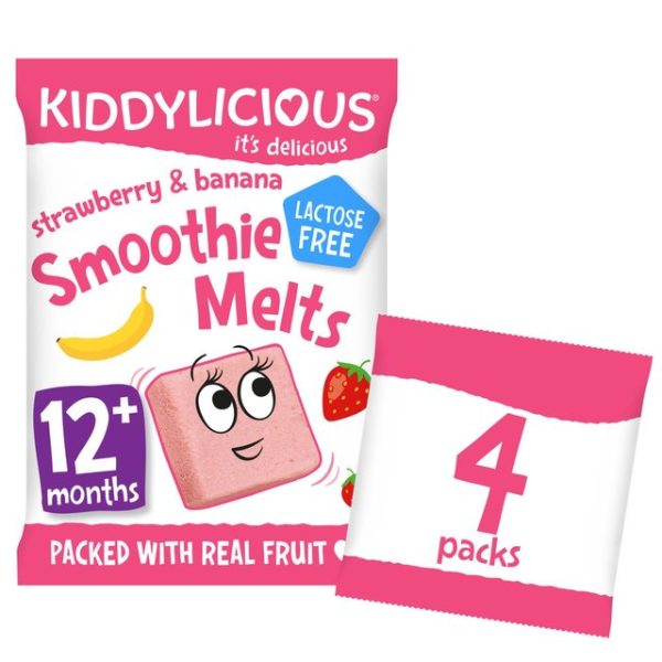 Kiddylicious Strawberry & Banana Smoothie Melts 4 x 60g