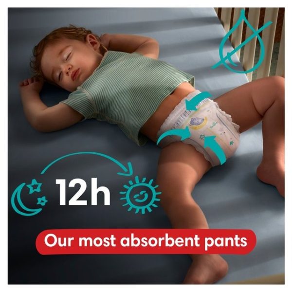 Pampers Baby-Dry Night Nappy Pants Size 4, 32 Night Nappies Essential Pack 32 per pack