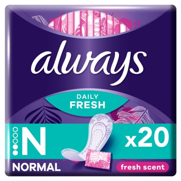 Always Dailies Singles Panty Liners Fresh 20 liners 20 per pack