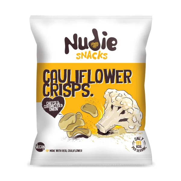 Nudie Snacks Cheese & Caramelised Onion Cauliflower Crisps 80g