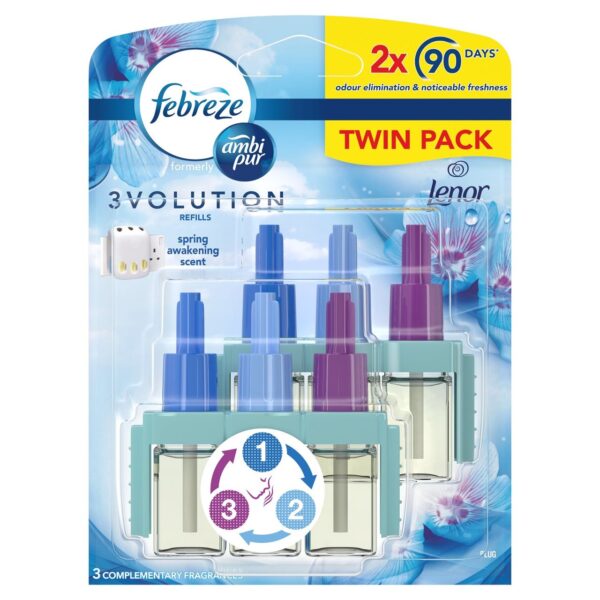 Febreze 3Volution Air Freshener Spring Awakening Plug In Refills Twin Pack 2 per pack