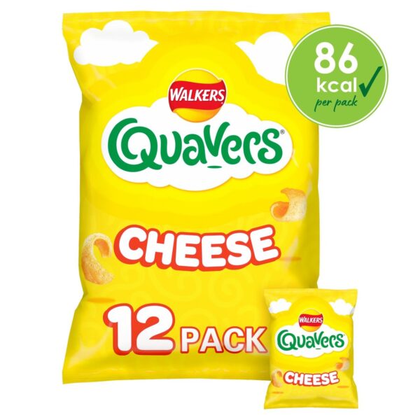 Walkers Quavers Cheese Multipack Snacks Crisps 12 x 16g