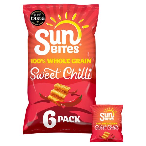 Sunbites Sun Ripened Sweet Chilli Multipack Snacks Crisps 6 x 25g