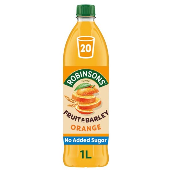 Robinsons Fruit & Barley Orange Squash No Added Sugar 1L