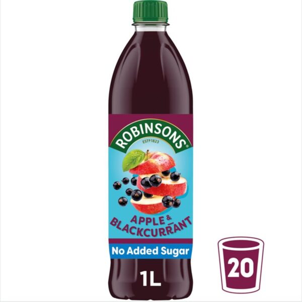 Robinsons Apple & Blackcurrant Squash No Added Sugar 1L