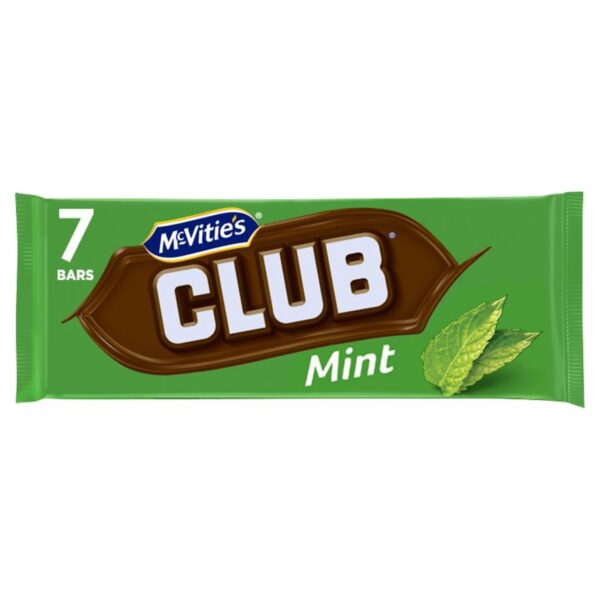 Mcvitie's Club Mint Chocolate 7 Bars 161g