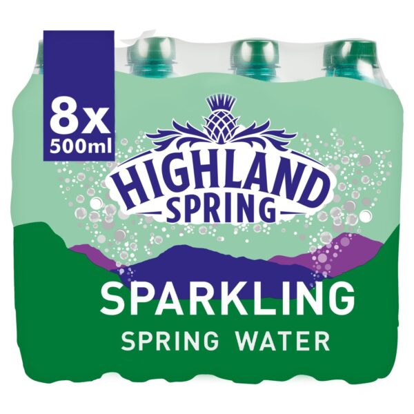 Highland Spring Sparkling Spring Water 8 x 500ml