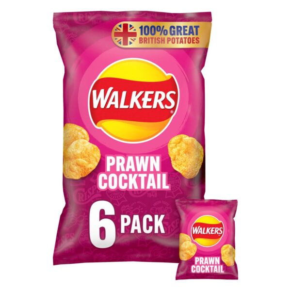 Walkers Prawn Cocktail Multipack Crisps 6 x 25g