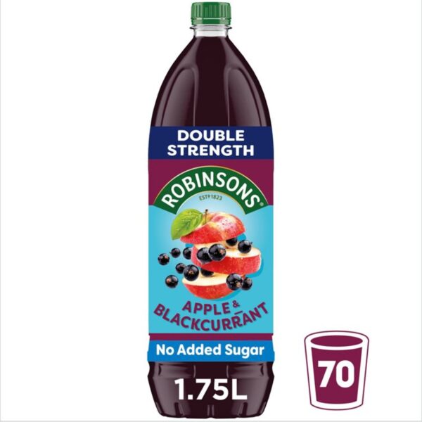 Robinsons Double Strength Apple & Blackcurrant No Added Sugar Squash 1.75L