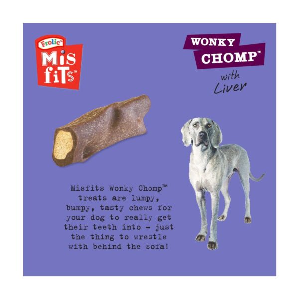 Misfits Wonky Chomp Adult Medium Dog Treats Liver 2 Stick 170g