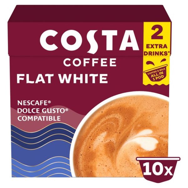 Costa Nescafe Dolce Gusto Compatible One Pod Flat White 140g