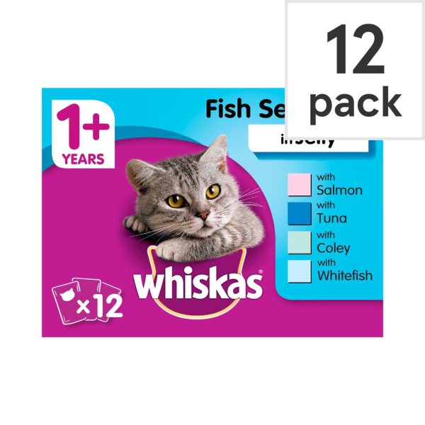 Whiskas 1+ Cat Food Pouches Fish in Jelly 12x100g