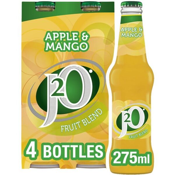 J2O Apple, Mango 4 Bottles 4 x 275ml