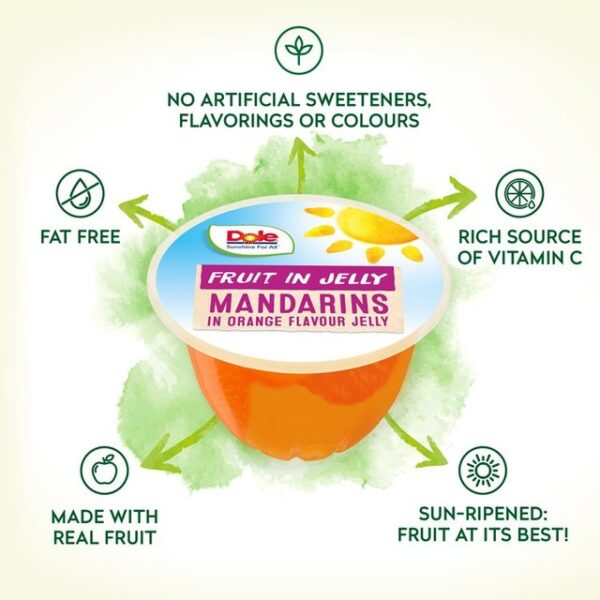 Dole Mandarins In Orange Jelly Fruits Snacks 4 x 113g