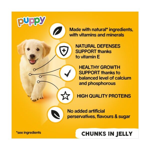 Pedigree Puppy Wet Dog Food Tins Mixed In Jelly 6 x 400g