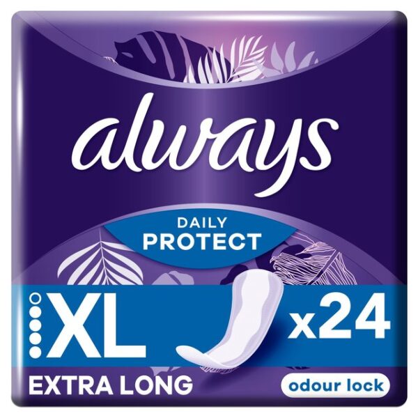 Always Dailies Extra Protect Panty Liners Long Plus 24 liners 24 per pack